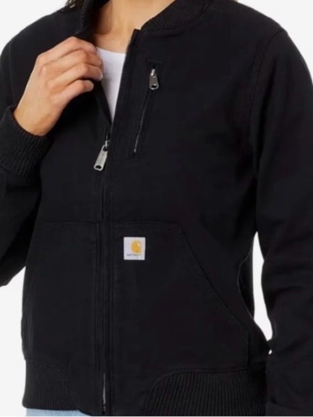 Carhartt Crawford Bomber Jacket Small Black Relaxed Fit